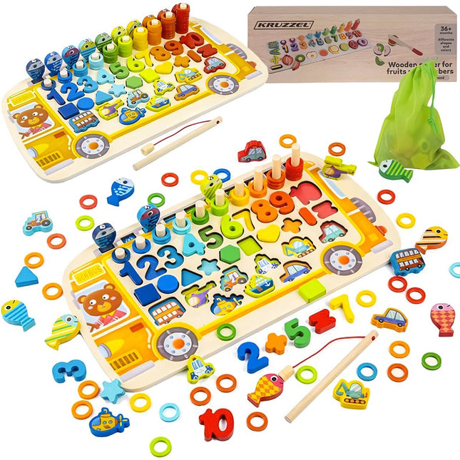 Wooden puzzle - sorter 6in1 Kruzzel 22636