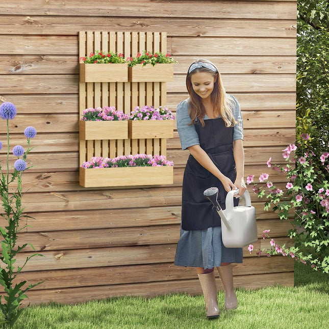 Adjustable wooden raised garden bed with trellis 60x16x100 cm
