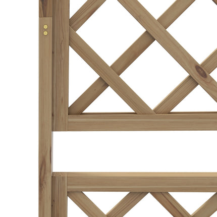 Houten verhoogd bed, tuinbed met dak, plantenbed met latwerk voor klimplanten, koudframe voor tuin, balkon, 160 x 55 x 183 cm natuurlijk hout