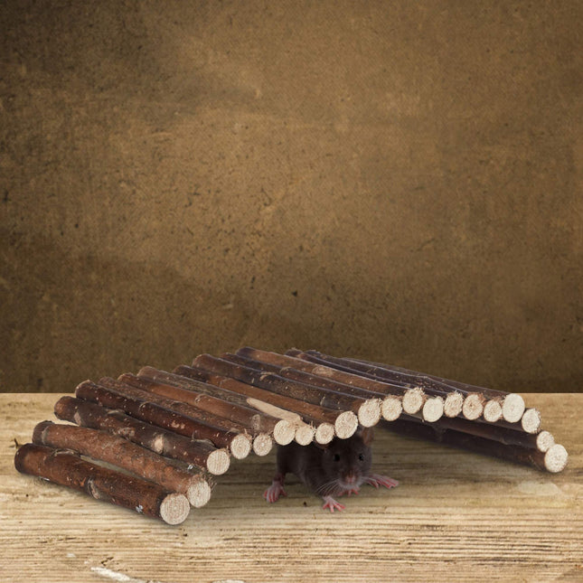 Wooden rodent bridge for small animals