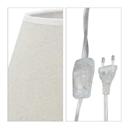 Wooden table lamp with USB socket