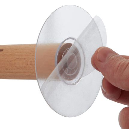 Wooden toilet roll holder with strap