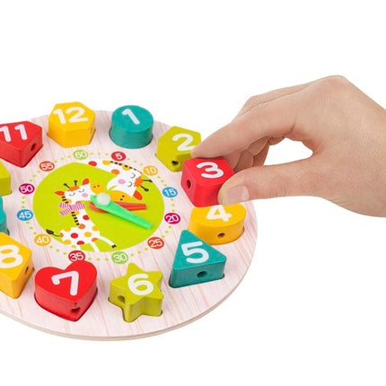 Wooden toy clock