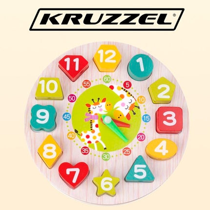 Wooden toy clock