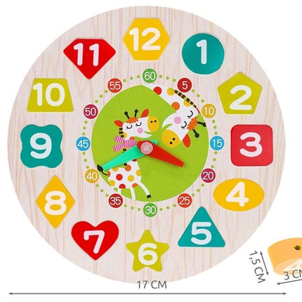 Wooden toy clock