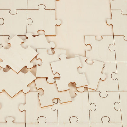 Wooden wedding guest book puzzle