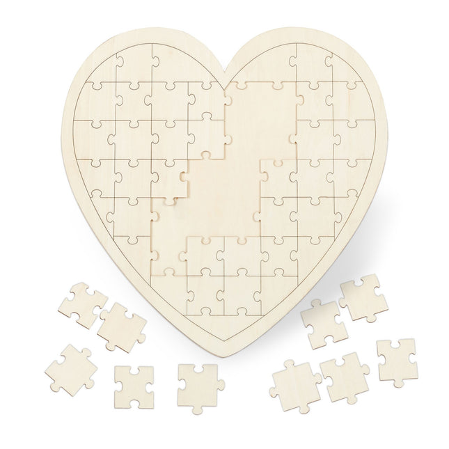 Wooden wedding guest book puzzle