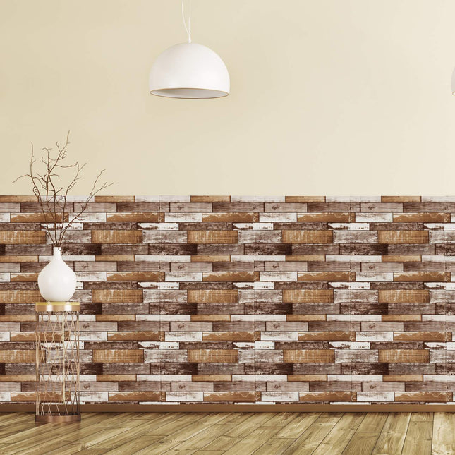 Wood look wall panels set of 10
