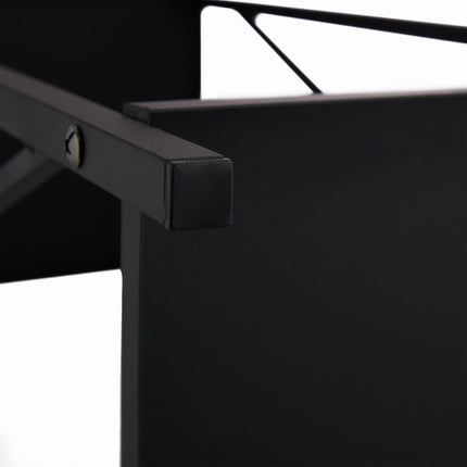 Wood shelf in black steel