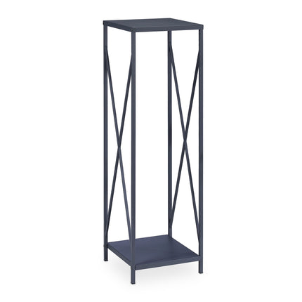 Wood shelf in gray metal