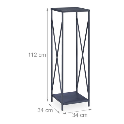 Wood shelf in gray metal