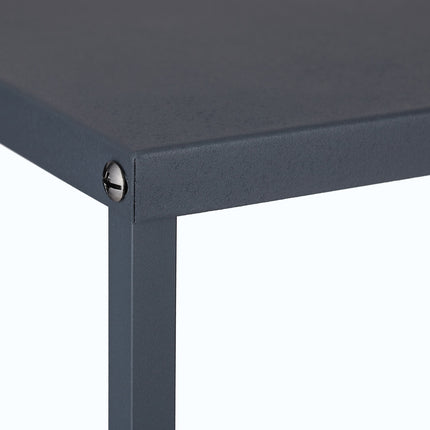Wood shelf in gray steel