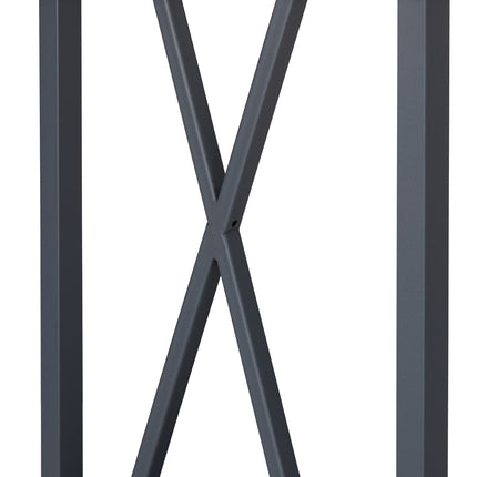 Wood shelf in gray steel