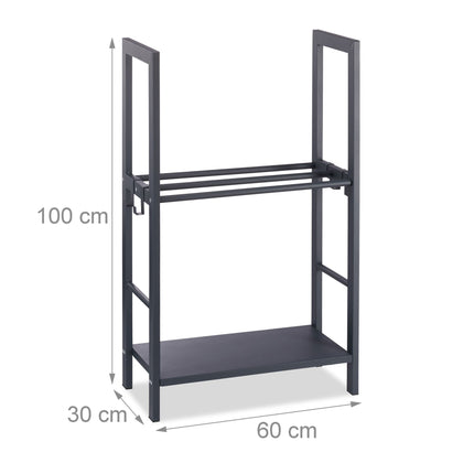 Wood stand with 2 shelves