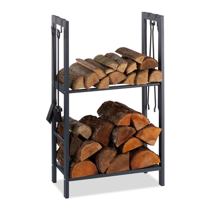 Wood stand with 2 shelves