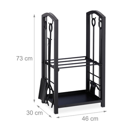 Wood stand with accessories