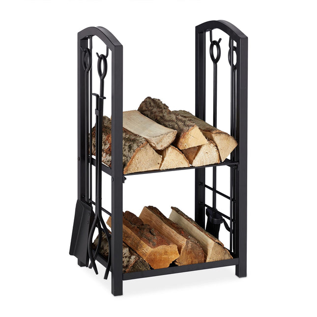 Wood stand with accessories