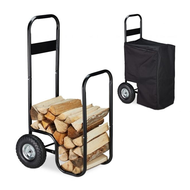 Wood wagon with tarpaulin