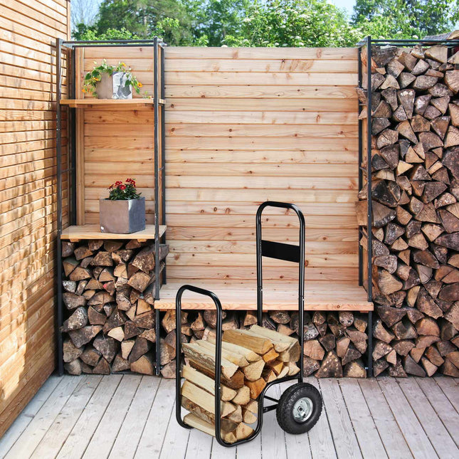 Wood wagon with tarpaulin