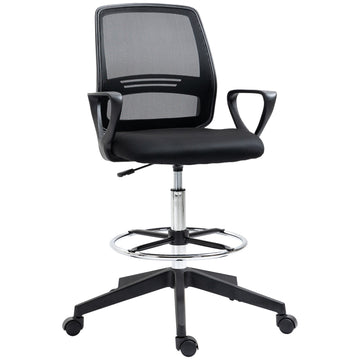 Ergonomic swivel office chair, height adjustable with footrest