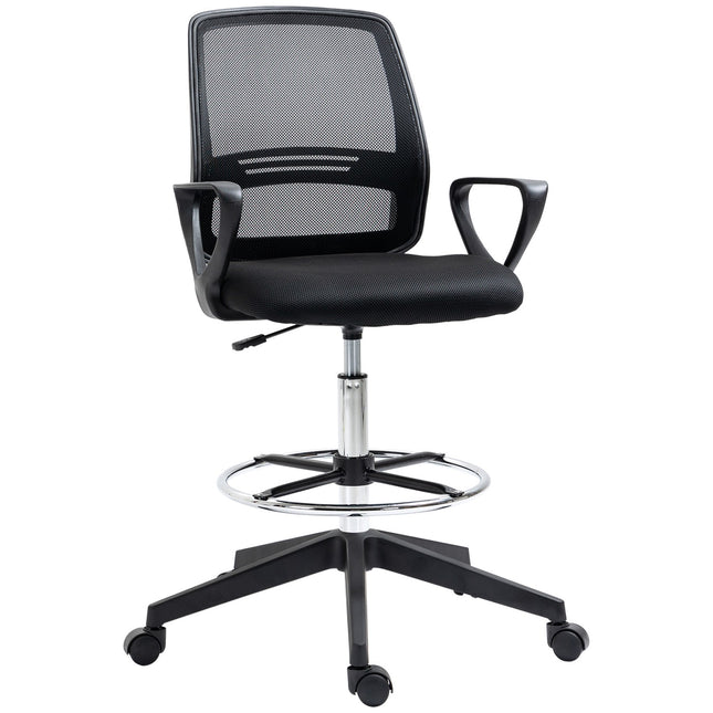 Ergonomic swivel office chair, height adjustable with footrest