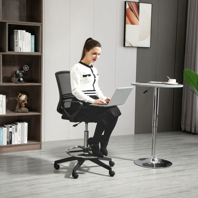 Ergonomic swivel office chair, height adjustable with footrest