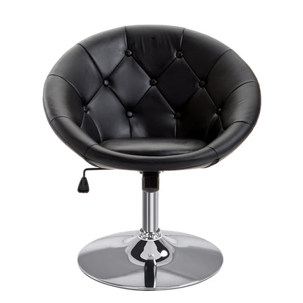 Adjustable swivel office chair, PU & steel, black/white