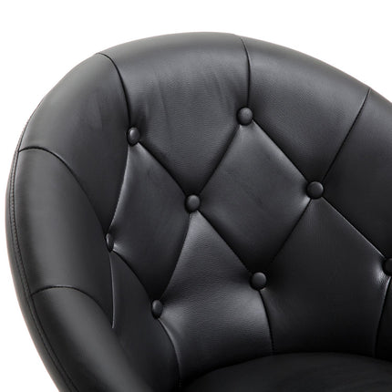 Adjustable swivel office chair, PU & steel, black/white