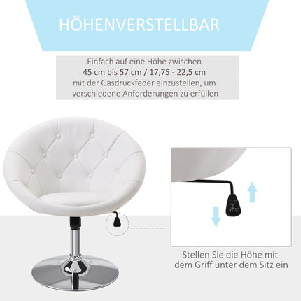 Adjustable swivel work stool, chrome steel, 56-90 Cm