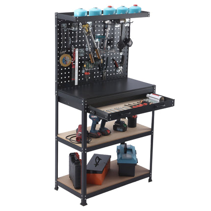 Workbench With Pegboard, Drawer, 19-Piece Tool Set