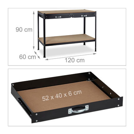 Workbench with drawers