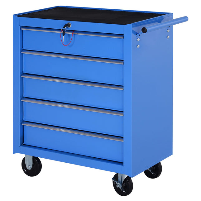 Mobile workshop trolley with 5 drawers - Red
