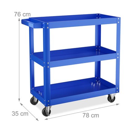 Workshop trolley with 3 shelves