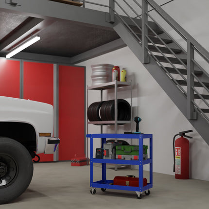 Workshop trolley with 3 shelves