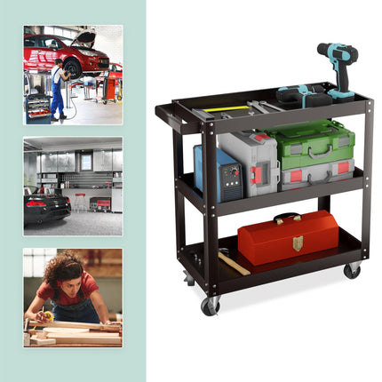 Workshop trolley with 3 shelves
