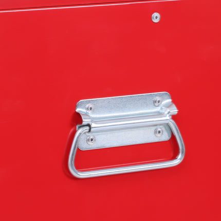 Lockable metal tool trolley with 6 drawers and cabinet