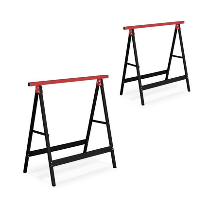 Work trestle set of 2 black/red