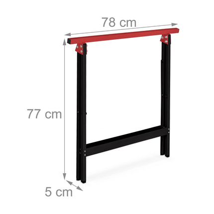 Work trestle set of 2 black/red