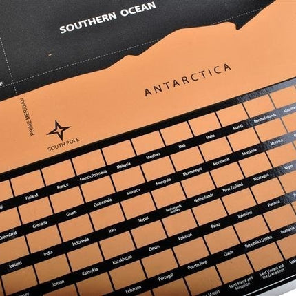 World map - scratch card with flags