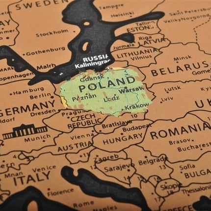 World map - scratch card with flags