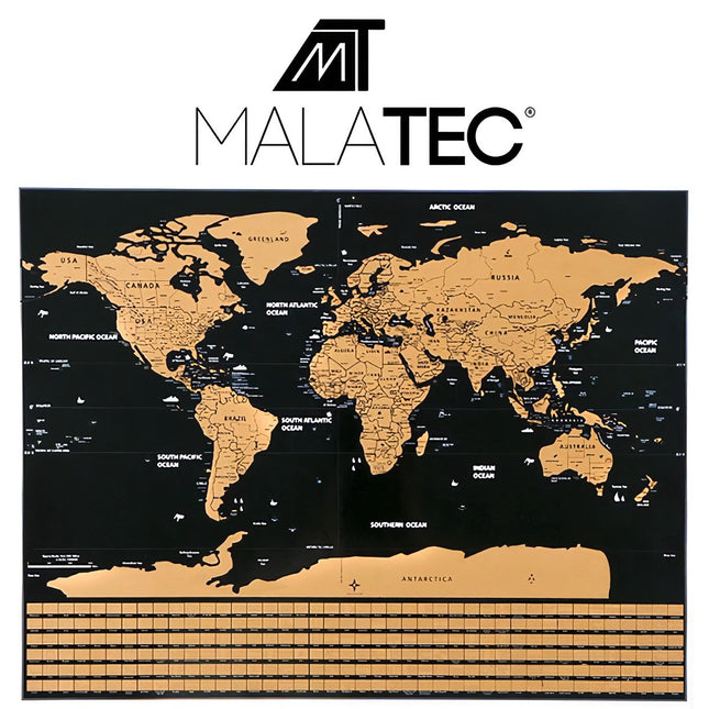 World map - scratch card with flags + accessories 23442