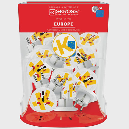 World to Europe Grounded Travel Adapter, 220+ Countries