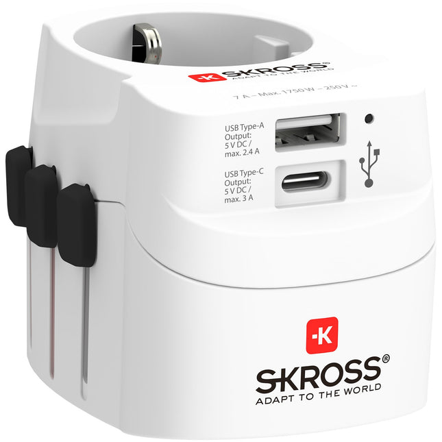 World travel adapter PRO Light USB-A + USB-C