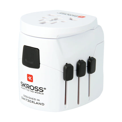 World travel adapter PRO Light World 2xUSB-A 15W Grounded