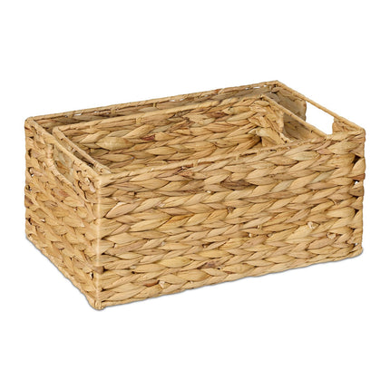 Woven Storage Baskets Set of 2 – Water Hyacinth