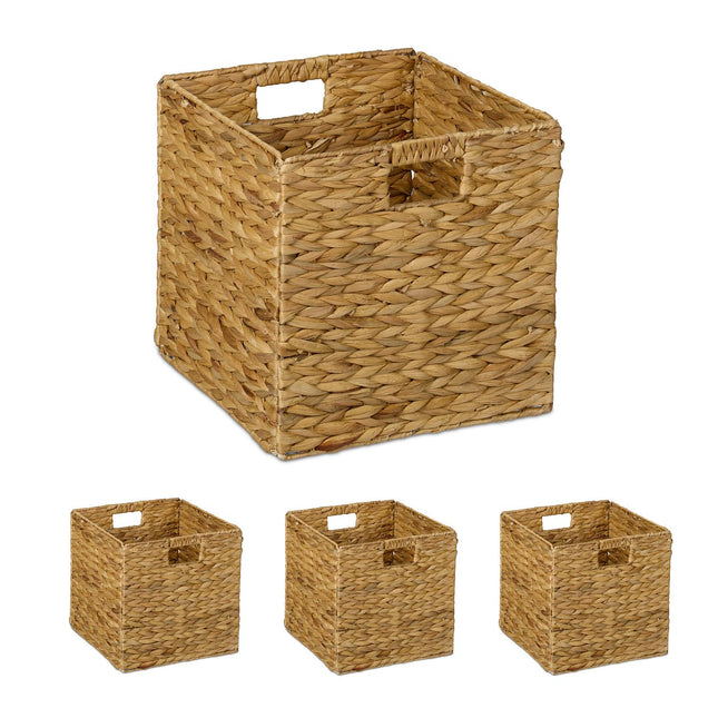 Woven Water Hyacinth Storage Baskets – Set of 3
