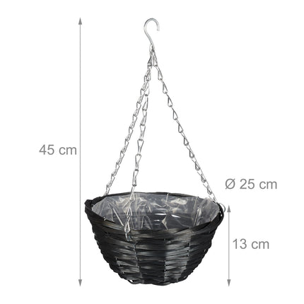 Woven hanging basket set of 3