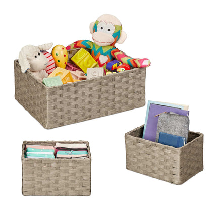 Woven storage basket, set of 3