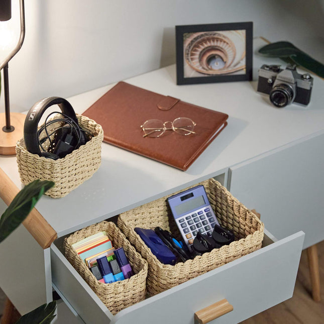 Woven storage basket, set of 3