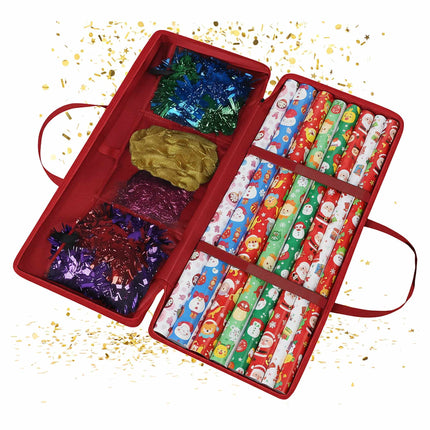 Wrapping Paper Storage Bag with Mesh Pockets